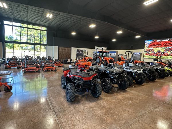 A row of ATVs at Midlands Powersports of Lugoff